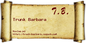 Trunk Barbara névjegykártya